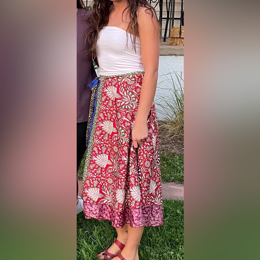 Reversible Silk Wrap Skirt
